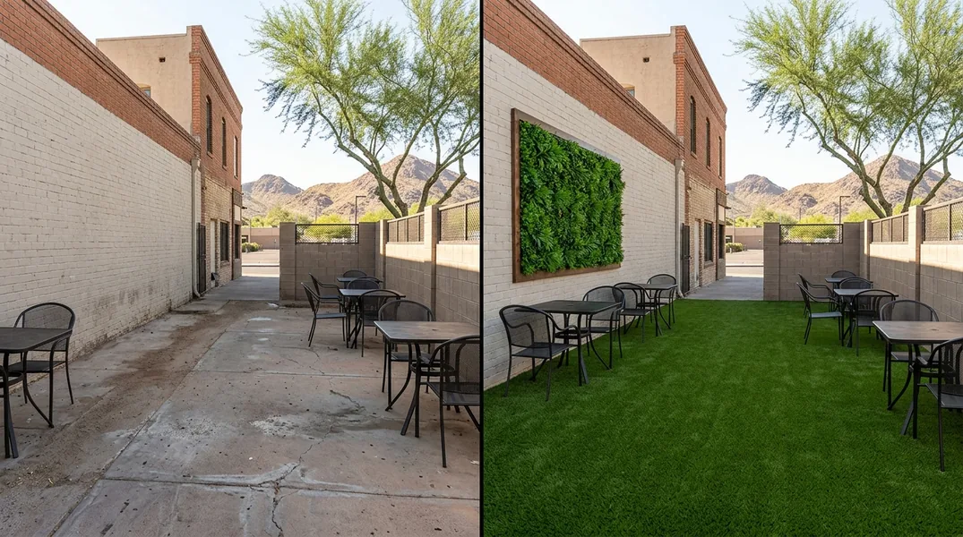 Result artificial grass installation in Tempe - Tempe Turf Installation
